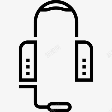 耳机音频和视频18线性图标图标