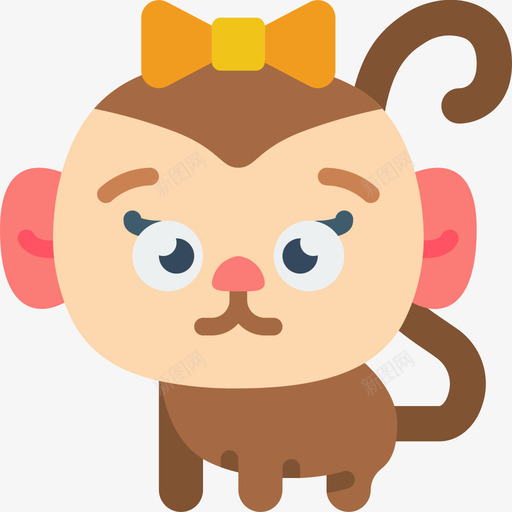 猴子猴子4扁平图标svg_新图网 https://ixintu.com 扁平 猴子