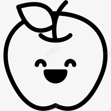 快乐苹果表情图标图标