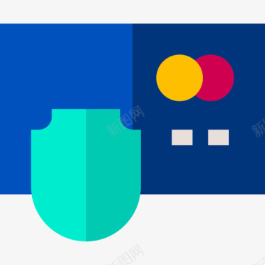 信用卡保护和安全11扁平图标图标