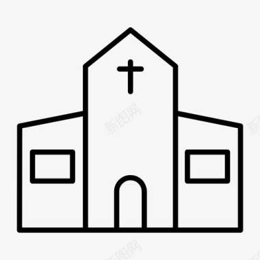 教堂礼拜场所图标图标