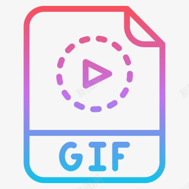 Gif文件扩展名1渐变图标图标