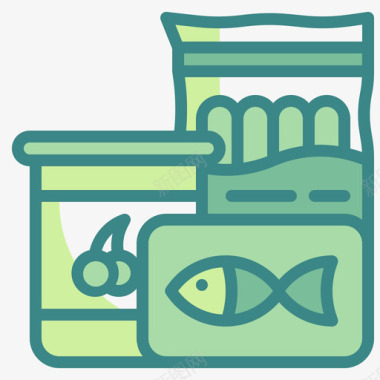 罐装食品食品技术双色调图标图标
