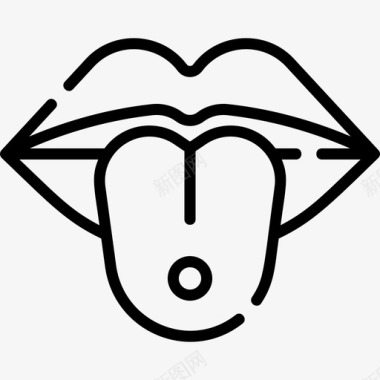 舌头纹身工作室14线性图标图标