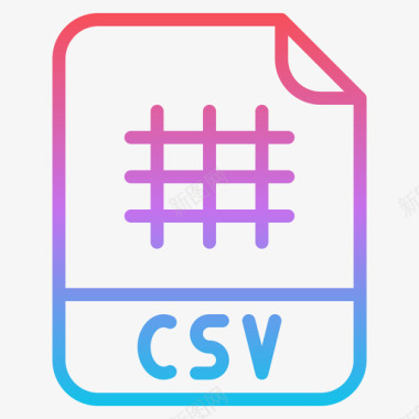 Csv文件扩展名1渐变图标图标