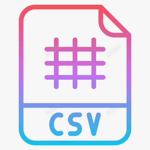 Csv文件扩展名1渐变图标svg_新图网 https://ixintu.com Csv 扩展名 文件 渐变