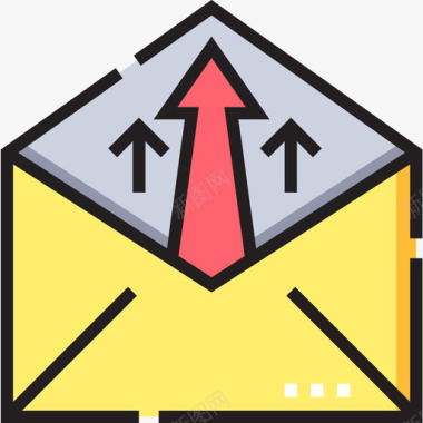 电子邮件职位晋升16线条颜色图标图标