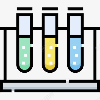 试管健康46线性颜色图标图标