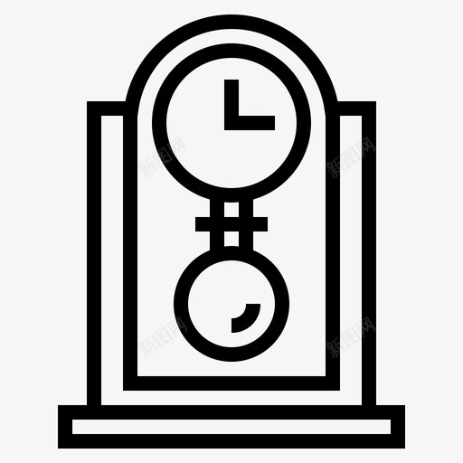 钟表家具时间图标svg_新图网 https://ixintu.com 古董 套装 家具 时间 钟表