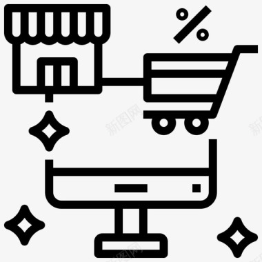 网上商店浏览器商业和购物图标图标