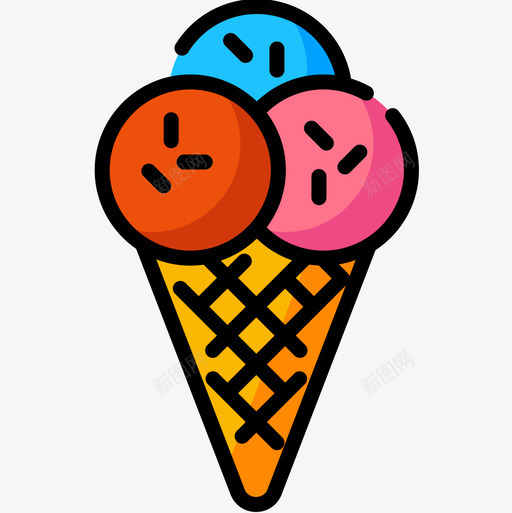 冰淇淋派对庆祝13线性颜色图标svg_新图网 https://ixintu.com 冰淇淋 庆祝 派对 线性 颜色