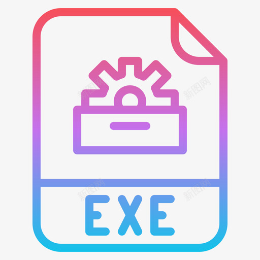 Exe文件扩展名1渐变图标svg_新图网 https://ixintu.com Exe 扩展名 文件 渐变