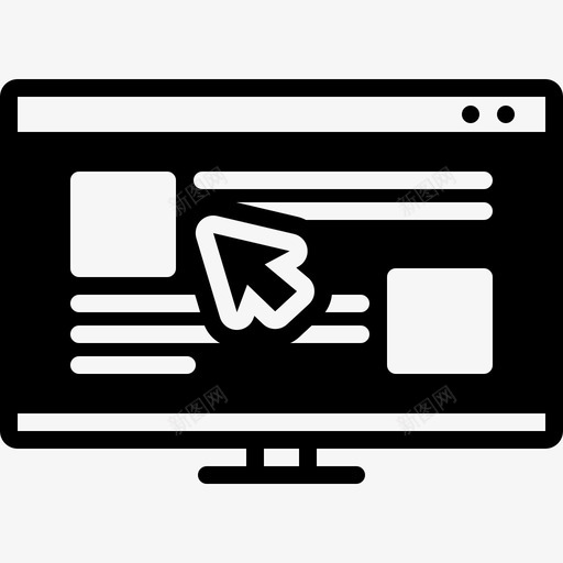 可点击箭头浏览器图标svg_新图网 https://ixintu.com 指针 浏览器 点击 箭头 网站