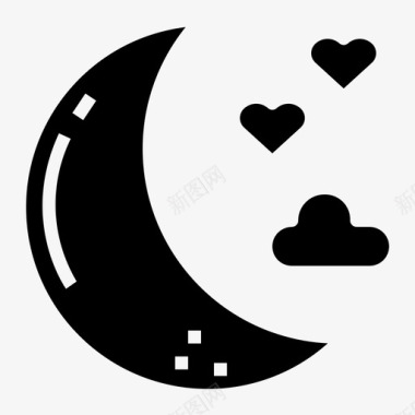 月亮一半爱情图标图标