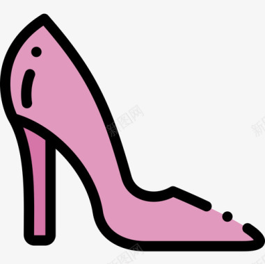 高跟鞋母亲节20线性颜色图标图标