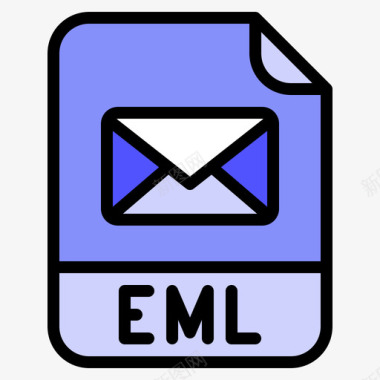 Eml文件扩展名线性颜色图标图标