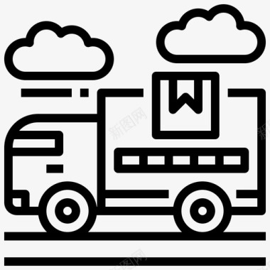 送货卡车货运卡车商业和购物图标图标