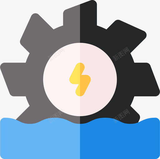 水力发电可持续能源33平坦图标svg_新图网 https://ixintu.com 平坦 持续 水力发电 能源