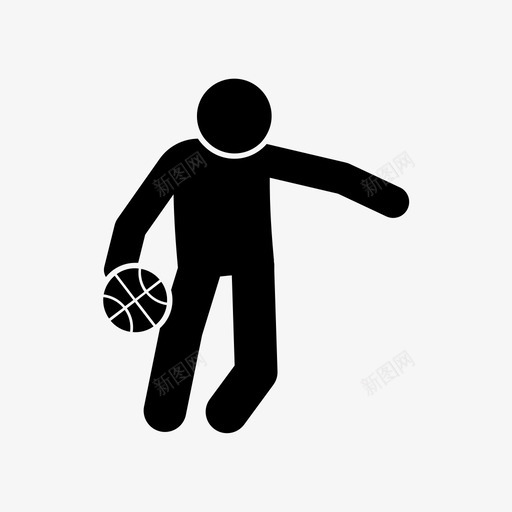 篮球运球男子图标svg_新图网 https://ixintu.com 体育 男子 篮球 运动员 运球