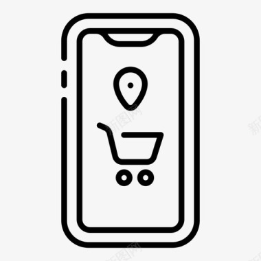 商店网上购物地点购物车电子商务和网上购物图标图标