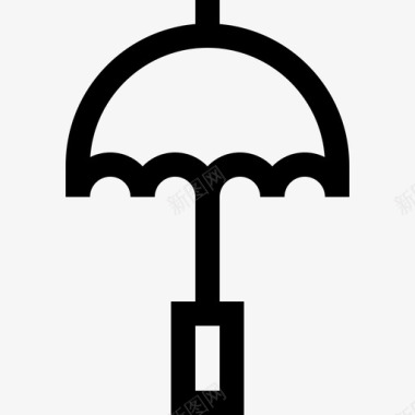 伞保护和安全13线性图标图标
