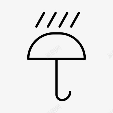 伞雨简单的线图标图标
