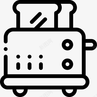 烤面包机美食18线性图标图标
