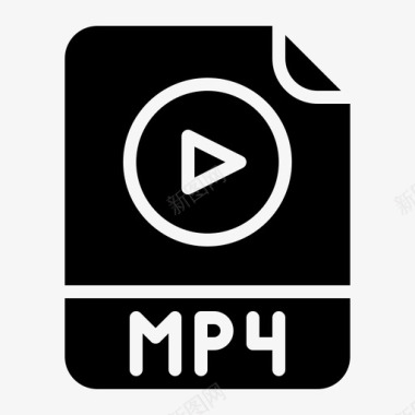 Mp4文件扩展名3glyph图标图标