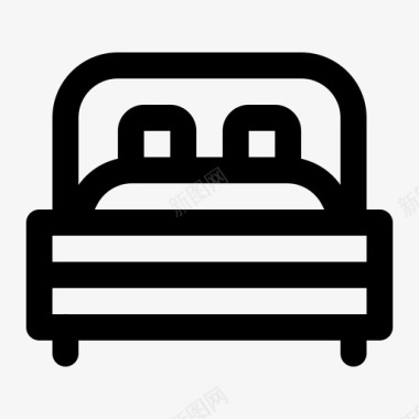 双人床卧室家具图标图标