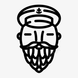 布列塔水手胡子船长图标高清图片