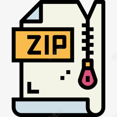 Zip文件和文档45线性颜色图标图标