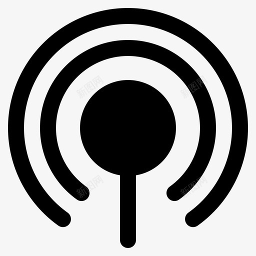 播客收音机信号图标svg_新图网 https://ixintu.com 信号 播客 收音机 无线电 电台 电波 符号