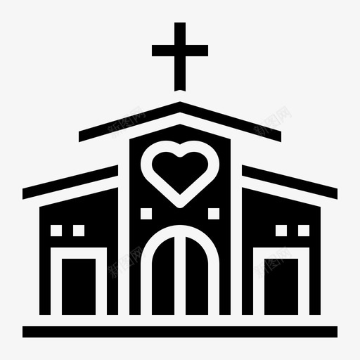 教堂天主教地标图标svg_新图网 https://ixintu.com 地标 天主教 教堂 爱情 蜜月