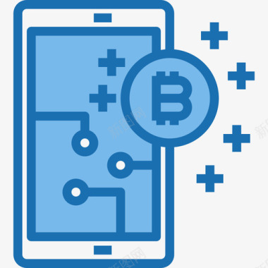 智能手机加密货币56蓝色图标图标