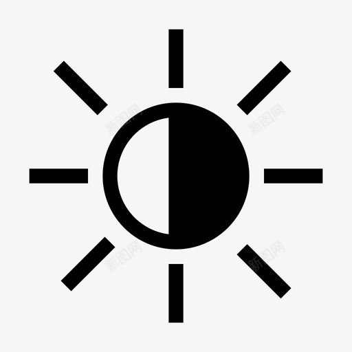 半个太阳明亮晴朗图标svg_新图网 https://ixintu.com 半个 天气 太阳 明亮 晴朗