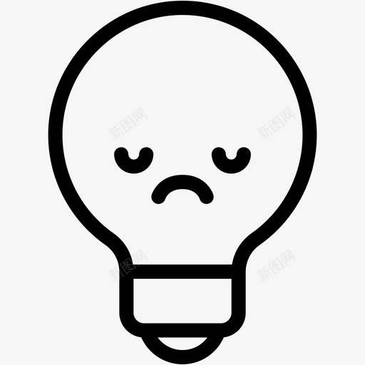 悲伤表情情绪图标svg_新图网 https://ixintu.com 悲伤 情绪 感觉 灯泡 表情