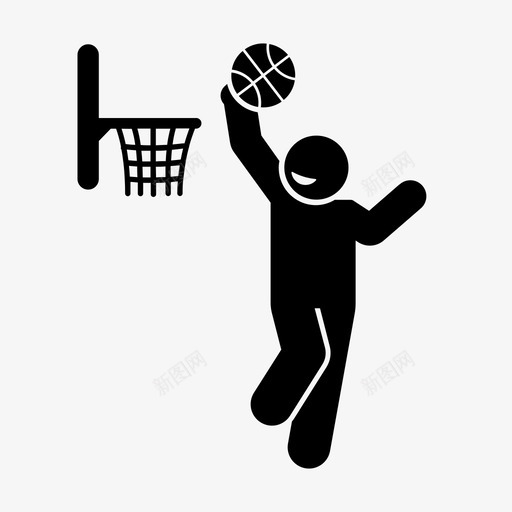 篮球上篮投篮图标svg_新图网 https://ixintu.com 上篮 投篮 篮板球 篮球 运动