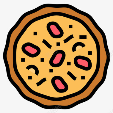 披萨送餐63原色图标图标