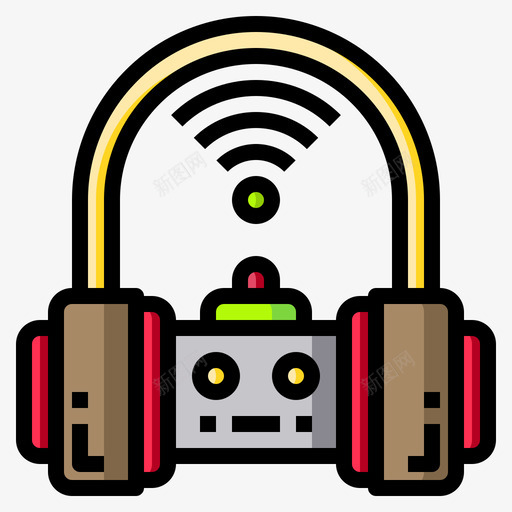 耳机人工智能100线性颜色图标svg_新图网 https://ixintu.com 人工智能 线性 耳机 颜色