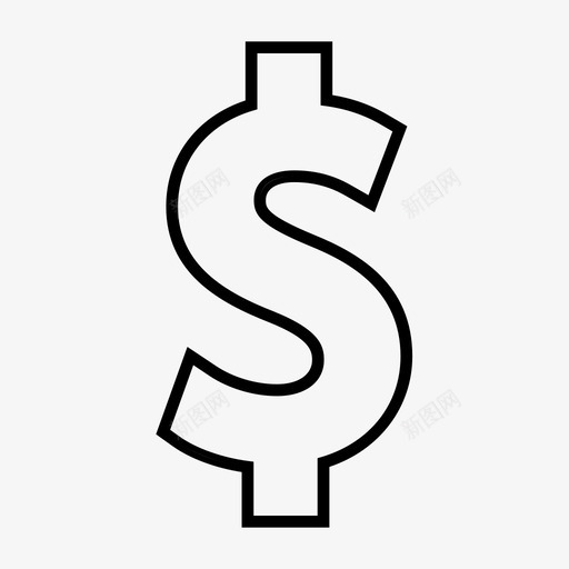 美元货币付款图标svg_新图网 https://ixintu.com 付款 用户界面 粗体 美元 货币