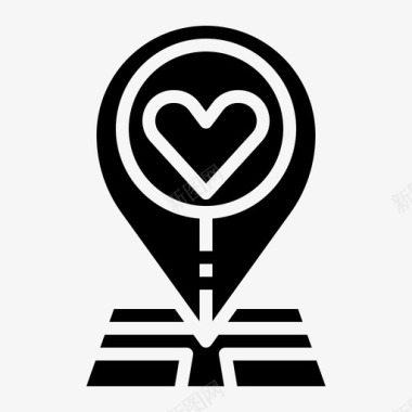 爱情地图gps心脏图标图标