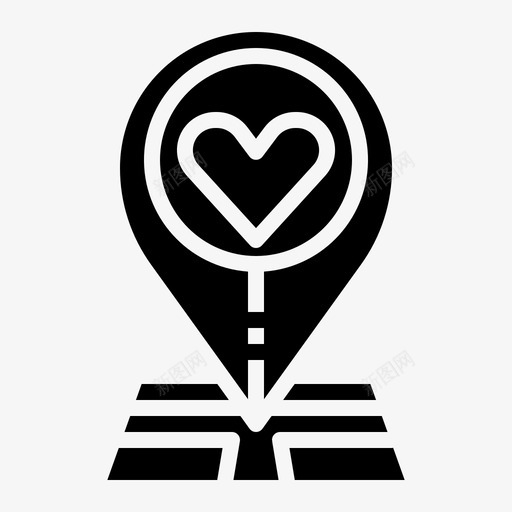 爱情地图gps心脏图标svg_新图网 https://ixintu.com gps 位置 地图 心脏 情人节 爱情