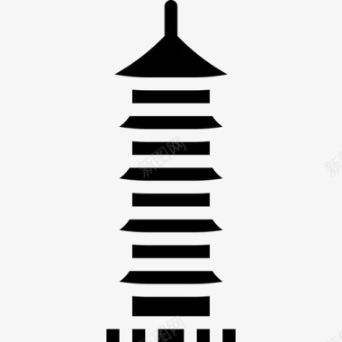 宝塔中国56号实心图标图标