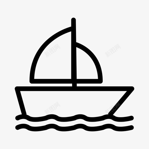 船游船帆船图标svg_新图网 https://ixintu.com 帆船 游船 运输