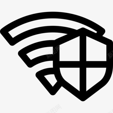 Wifi保护安全10线性图标图标