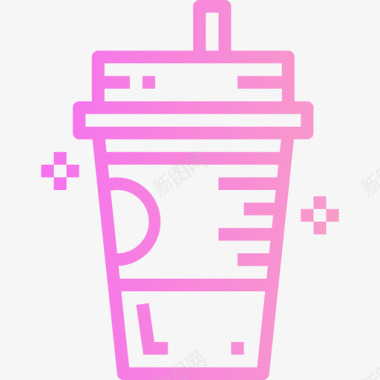冰咖啡34号咖啡厅梯度咖啡图标图标