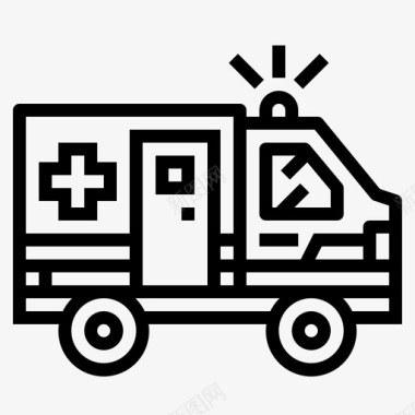 救护车美式橄榄球26直线式图标图标