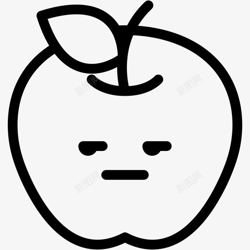 烦人苹果表情图标svg_新图网 https://ixintu.com 情绪 感觉 烦人 苹果 表情