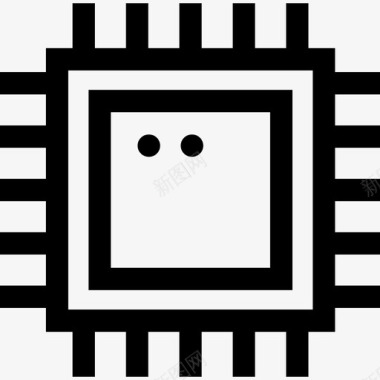 芯片数据库和服务器15线性图标图标