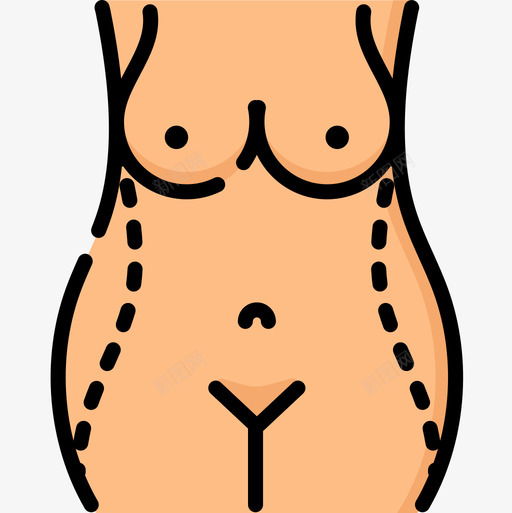 腹部整形手术22线色图标svg_新图网 https://ixintu.com 手术 整形 线色 腹部